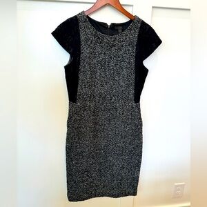 J. Crew Black and Gray Tweed Dress